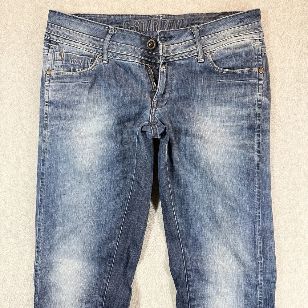 G Star‎ Raw Jeans Womens 30x32 HELLER STRAIGHT Low Rise Y2K Faded Opium Logo